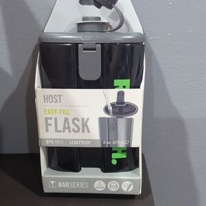 Host Easy-Fill Black And Grey Flask Ranch